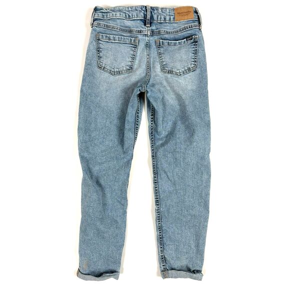 Abercrombie Kids Girls Mid Rise Boyfriend Jeans | Size 11/12 | Distressed Blue - Picture 3 of 4
